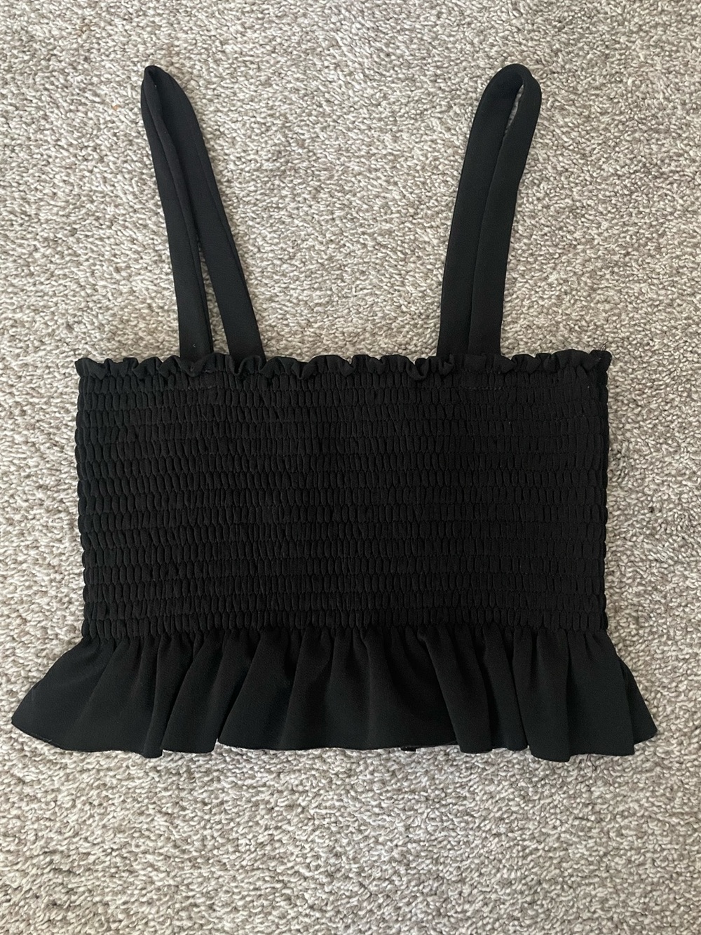 Zara smocked ruffle crop top Sz S